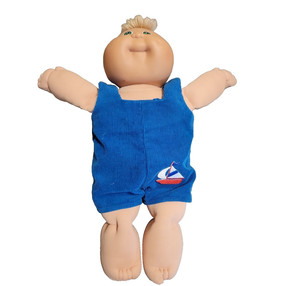 Cabbage Patch Kids Hasbro 1992 Vtg w/ blue Sail boat corduroy suit 15"